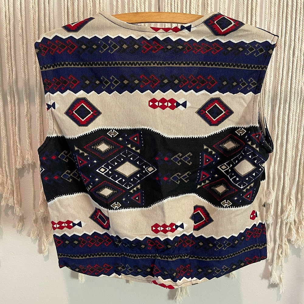 Vintage Roughrider Western Boho Chic Canvas Crop Top Size M/L - Picture 2 of 11